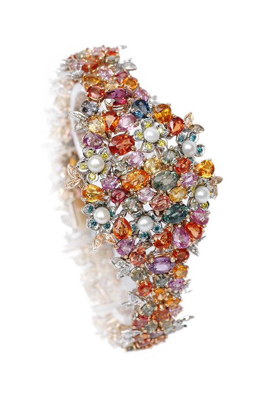 A colourful bracelet with precious stones