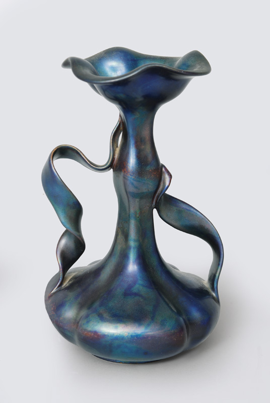 An Art Nouveau vase with asymmetric handles