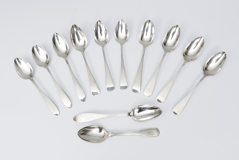 A set of 12 dinner spoons from Hambourg