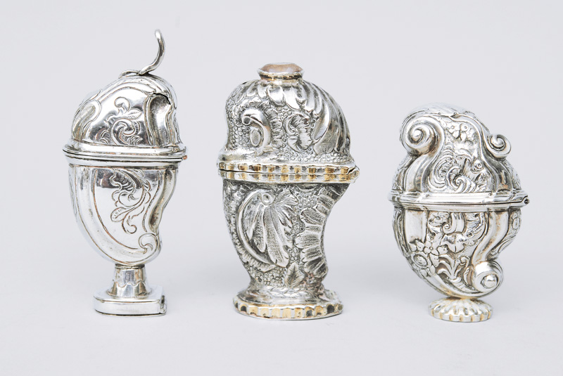 A set of 3 Baroque fragrance jars