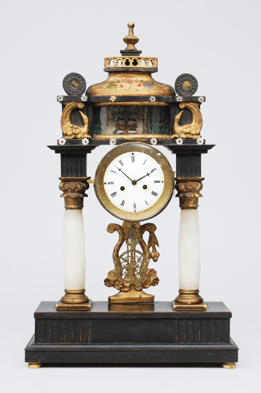 A Biedermeier column clock