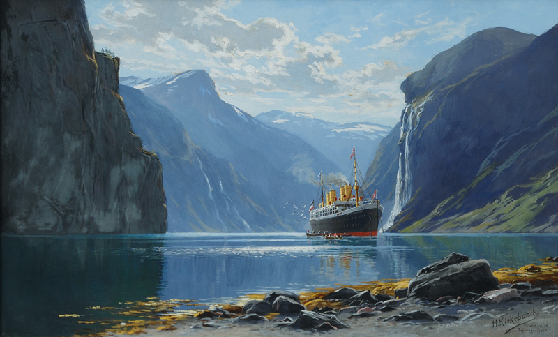Das Dampfschiff Victoria Luise im Geirangerfjord