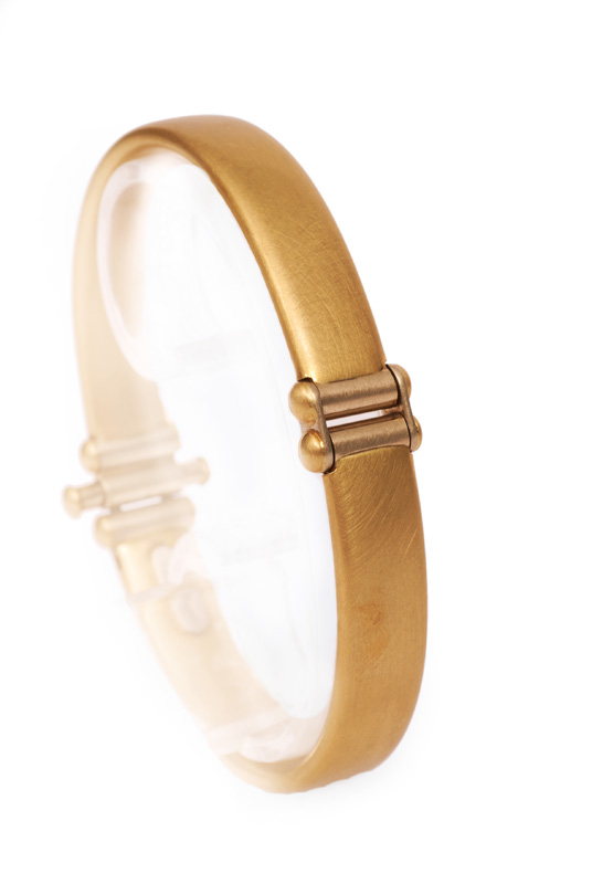 A golden bangle bracelet