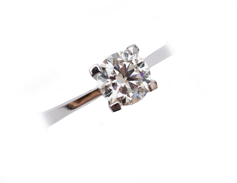 A fine single stone diamond ring