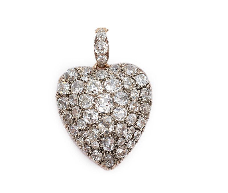 A heart shaped diamond pendant