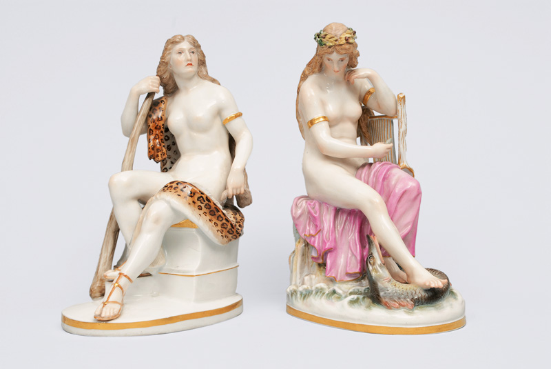 A pair of figurines "Loreley" and "Omphale"