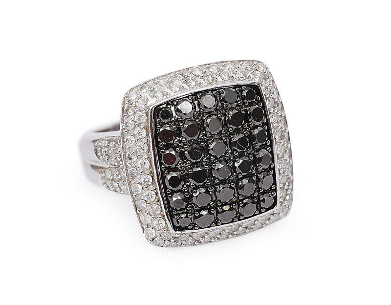 A two coloured diamond ring