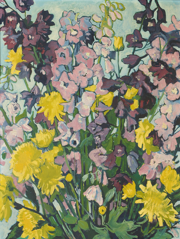 Paul Mechlen - Dahlien und Rittersporn Dahlien und Rittersporn
