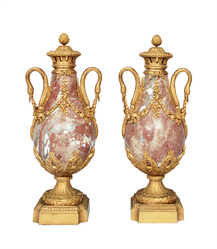 A pair of french Empire vases