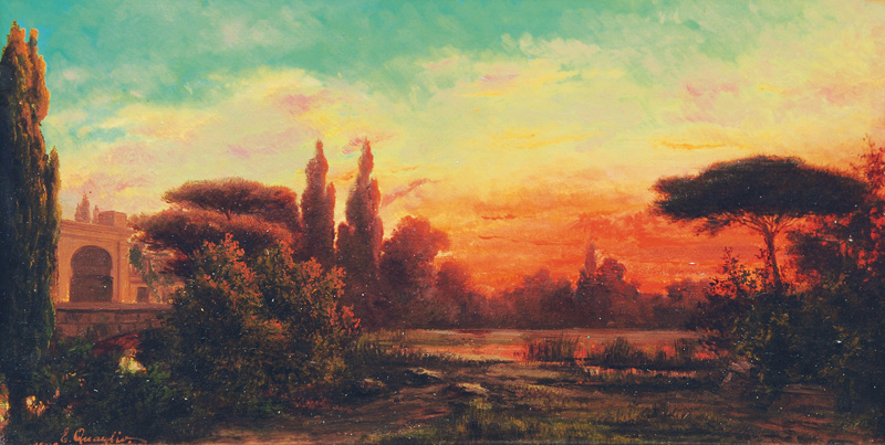 Mediterranean Landscape at Sunset