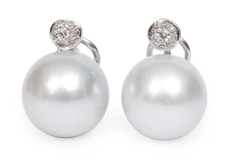 A pair of Southsea cultured pearl earrings