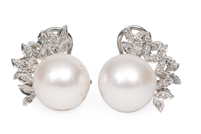 A pair of Southsea cultured pearl earrings
