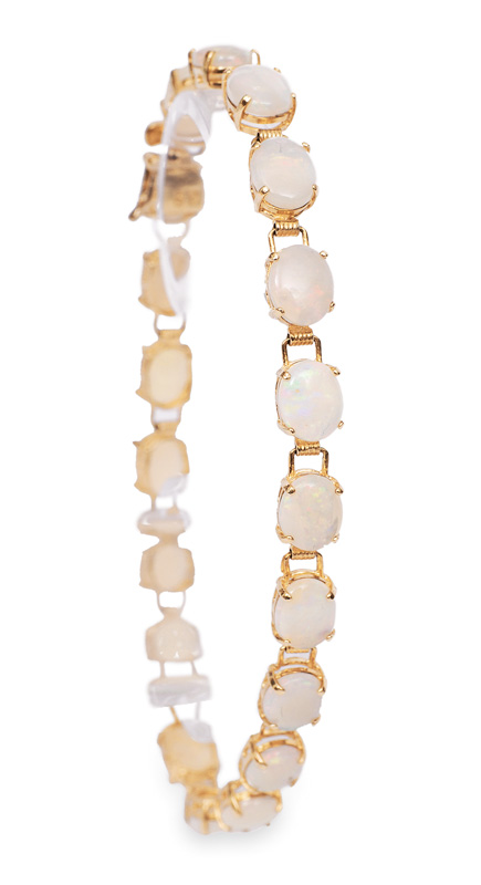 A pair of opal earrings