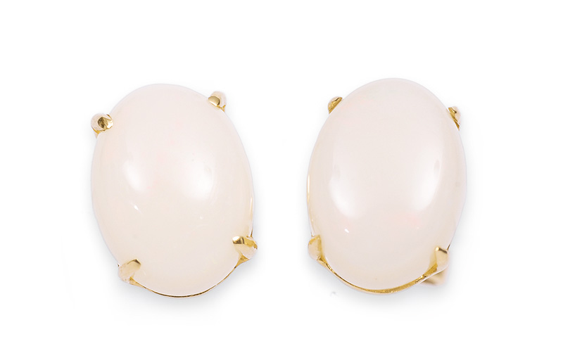 A pair of opal earrings