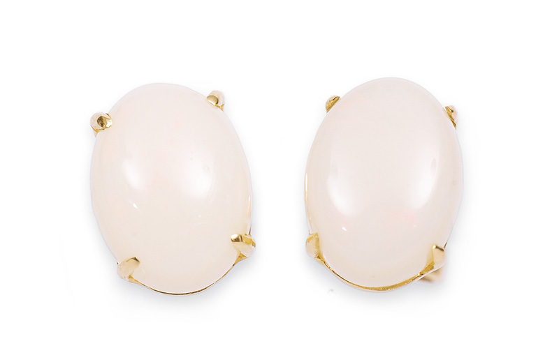 A pair of opal earrings