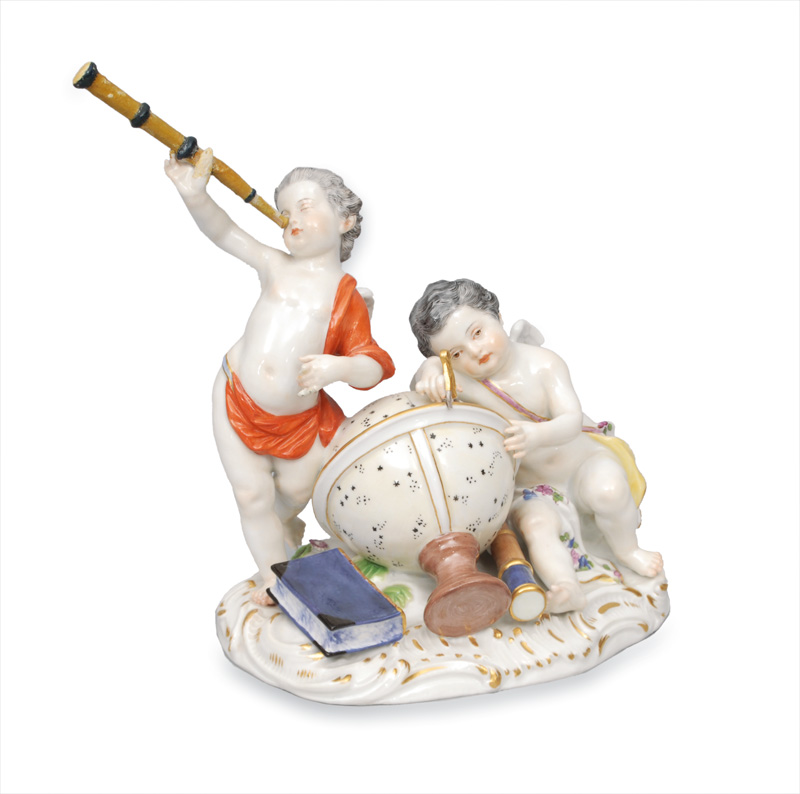 A rare figurine group "Allegory of astronomy"