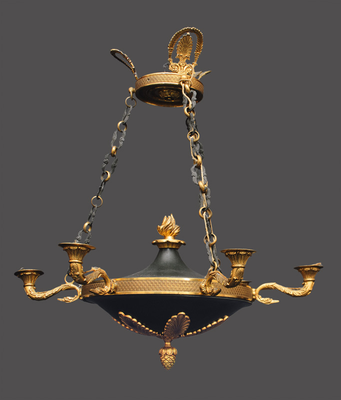 An elegant Empire ceiling light