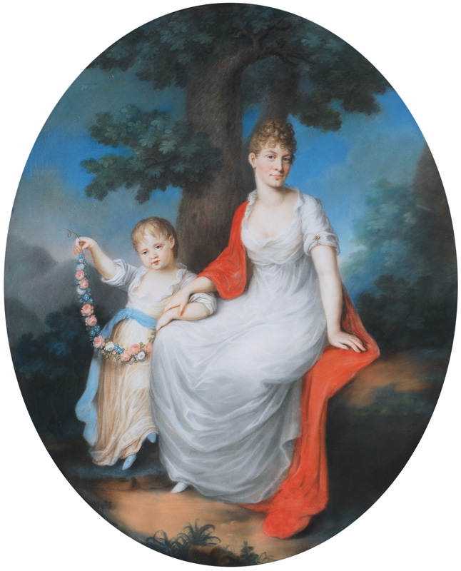 Portrait einer Prinzessin von Württemberg mit ihrer Tochter