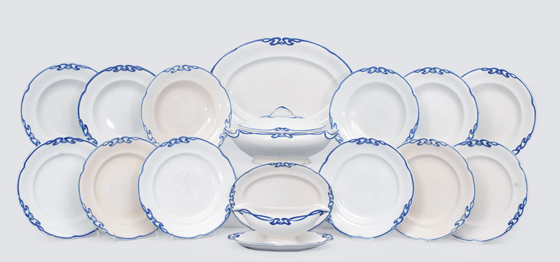 A dinner service "Blue Olga" for 6 persons