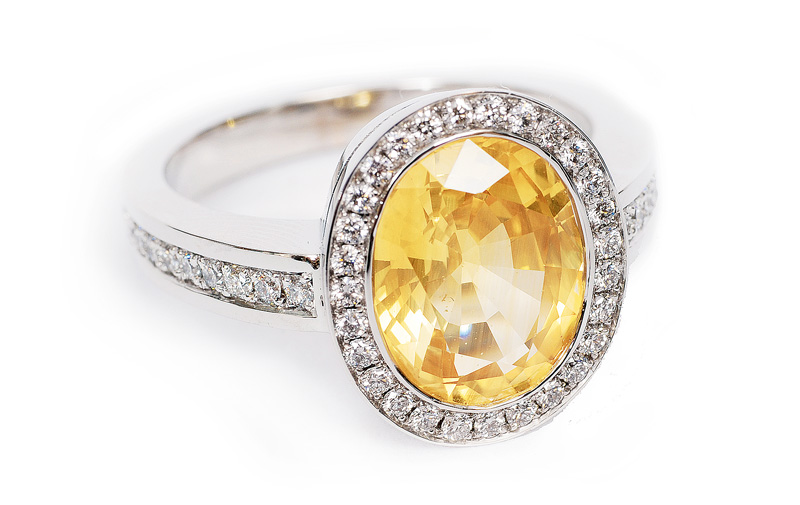 A yellow sapphire ring