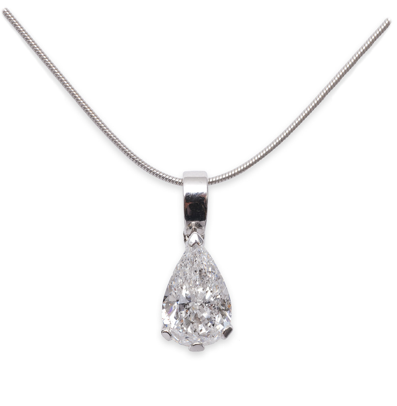 A diamond solitaire pendant