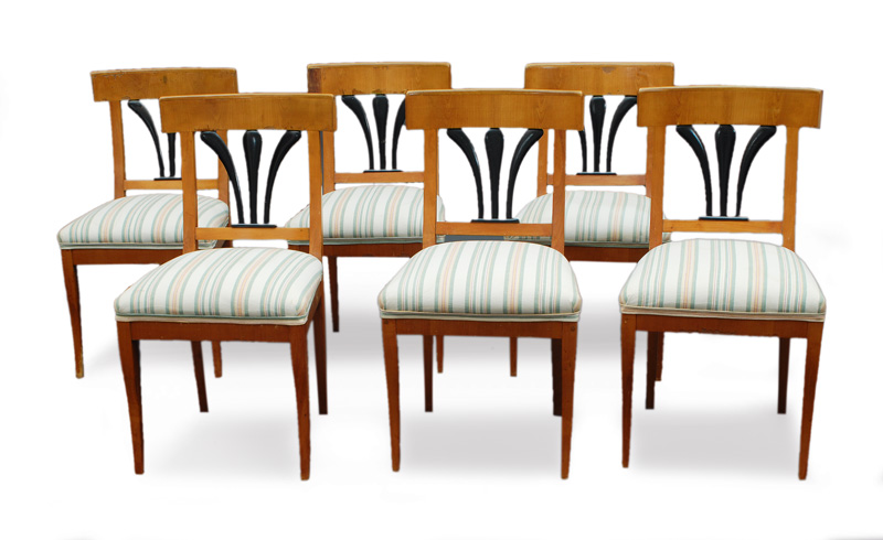 A set of 6 Biedermeier chairs