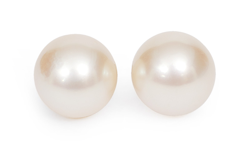 A pair of pearl earrings