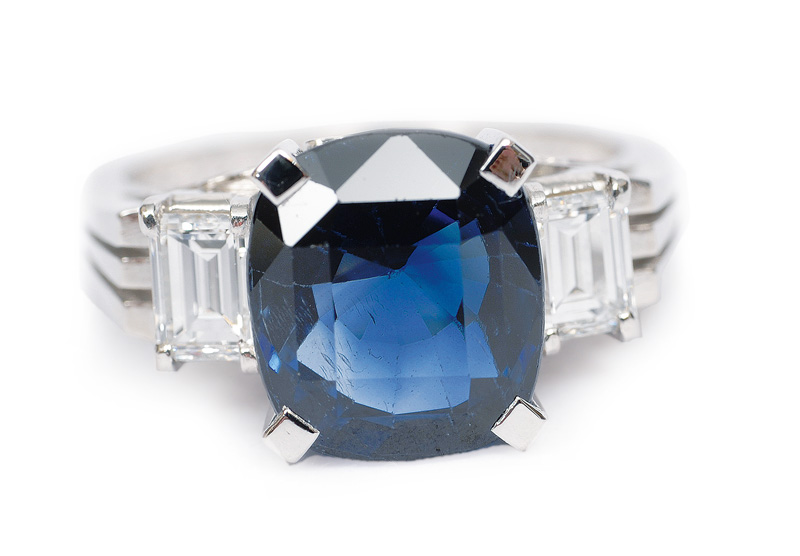 A sapphire-diamond-ring