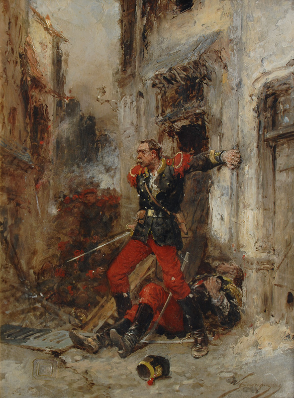 Französischer Soldat im Häuserkampf
