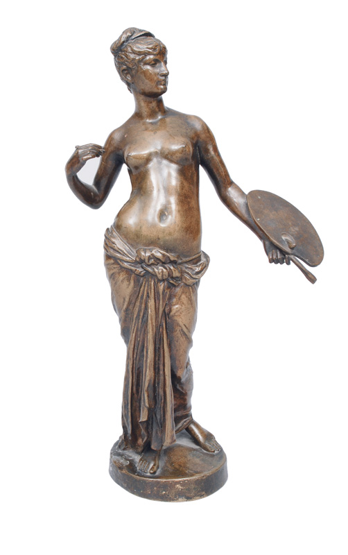 A bronze figure "Allegory of Art"