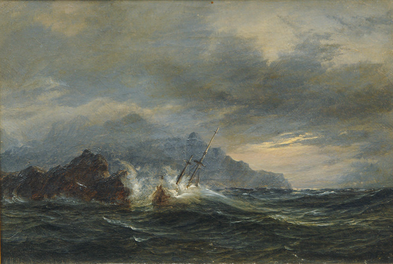 Schiffbruch an felsiger Küste