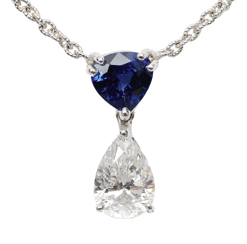 A sapphire diamond necklace