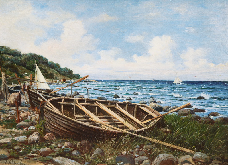 Ruderboote am Ufer bei Misdroy auf der Insel Wolin