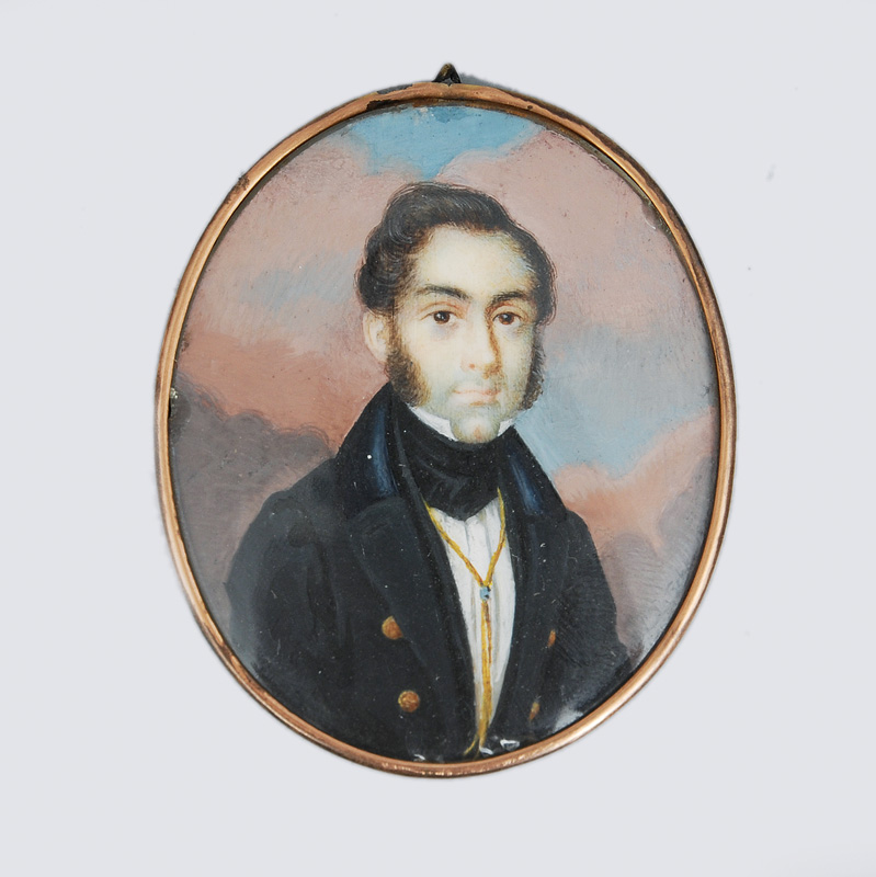 A small Biedermeier miniature portrait