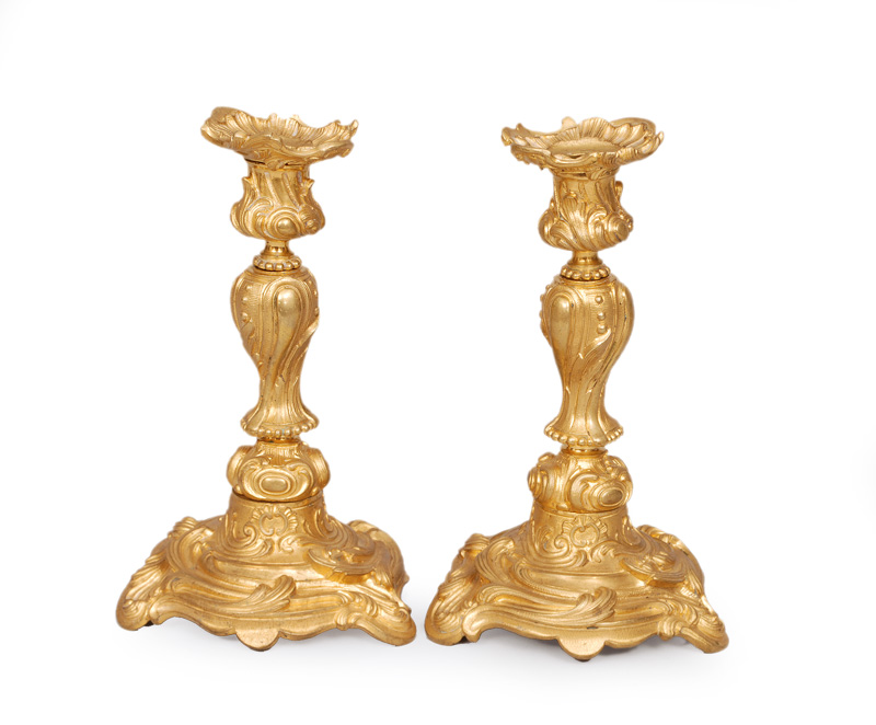 A pair of Napoleon-III. candle holders