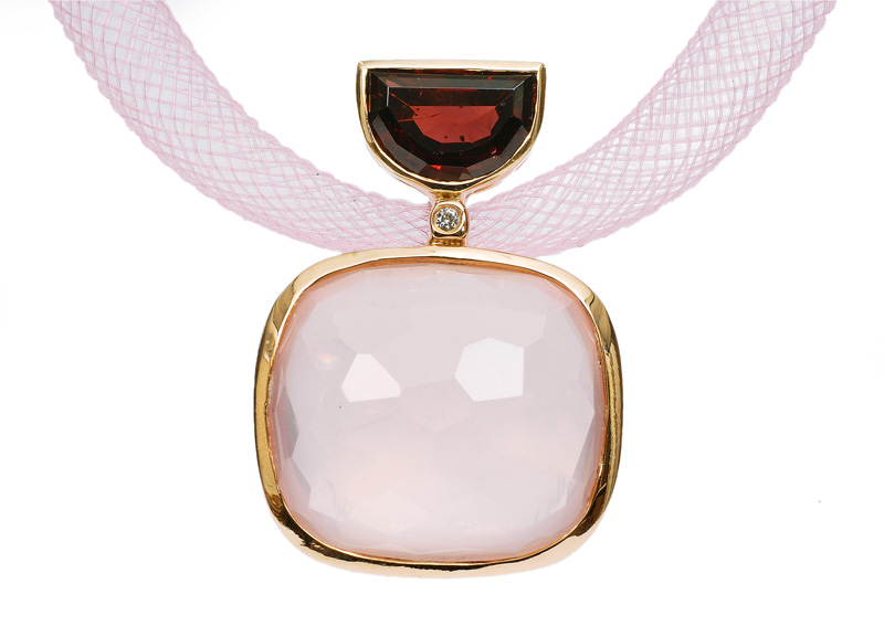 A rose quartz pendant