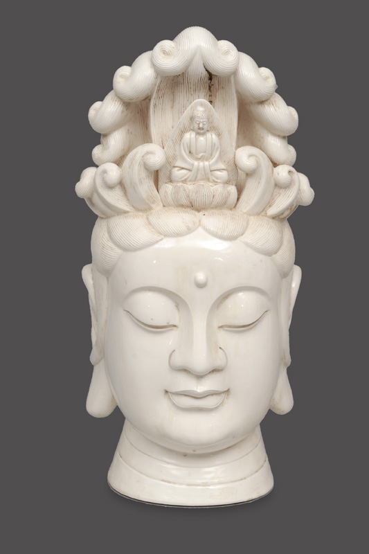 A big head of a "Guanyin" figurine