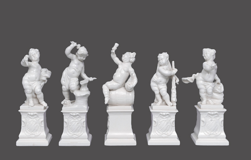 Satz von 5 Figuren "Putti als Götter"