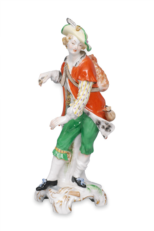 A figurine "Shepherd holding a  pipe" as allegory of fire of serial "4 Elements"