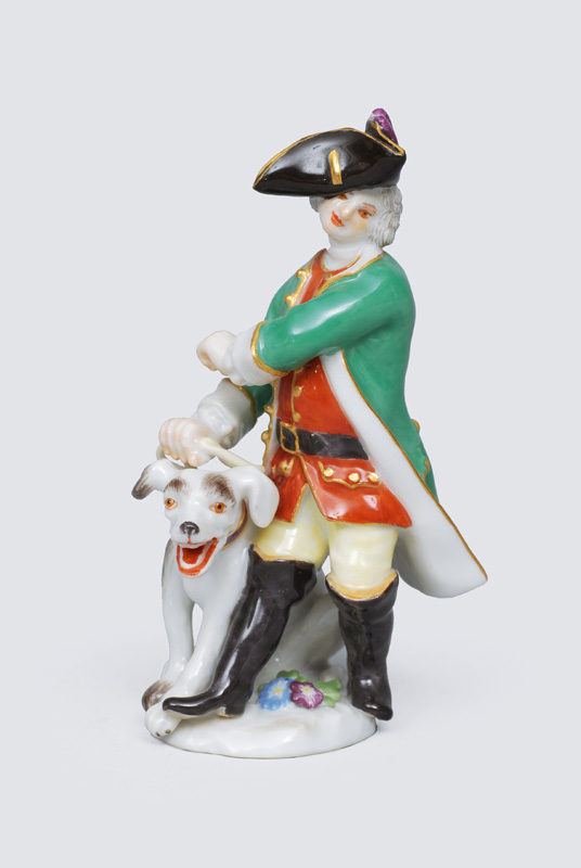 Johann Gottlieb Ehder, Bildhauer - A miniature figurine "Hunter with dog" A miniature figurine "Hunter with dog"