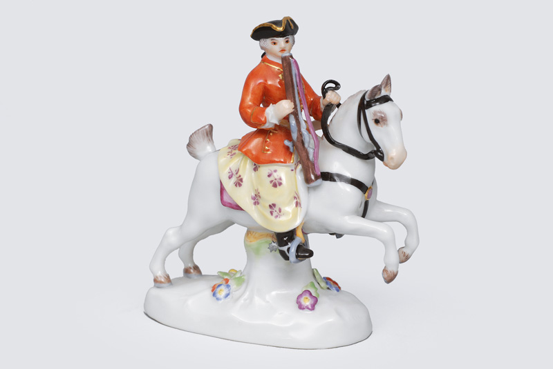 A miniature figurine "Huntswoman on horseback"