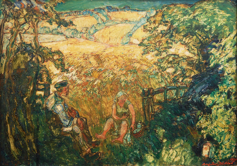 Resting Couple in a Midsummer Landscape