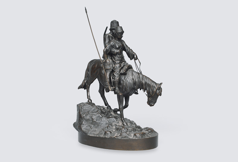 Bronze-Figur "Russisches Kosaken-Paar zu Pferd" - Bild 2