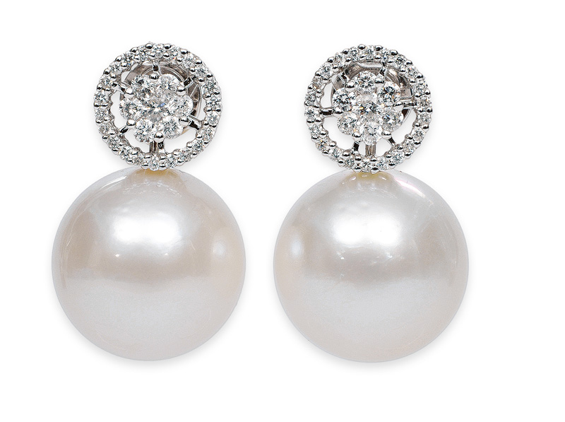 A pair of Southsea cultured pearl earrings
