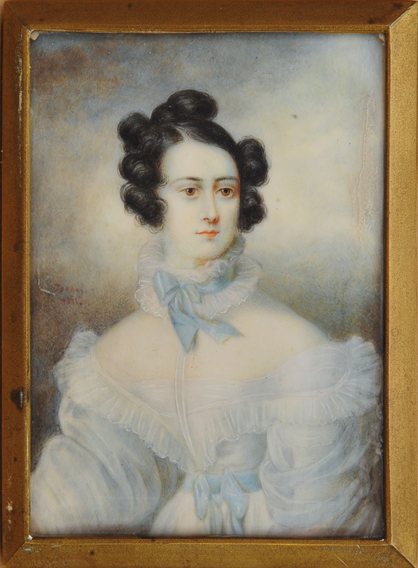 A french miniature portrait "Madame Achille Fould"