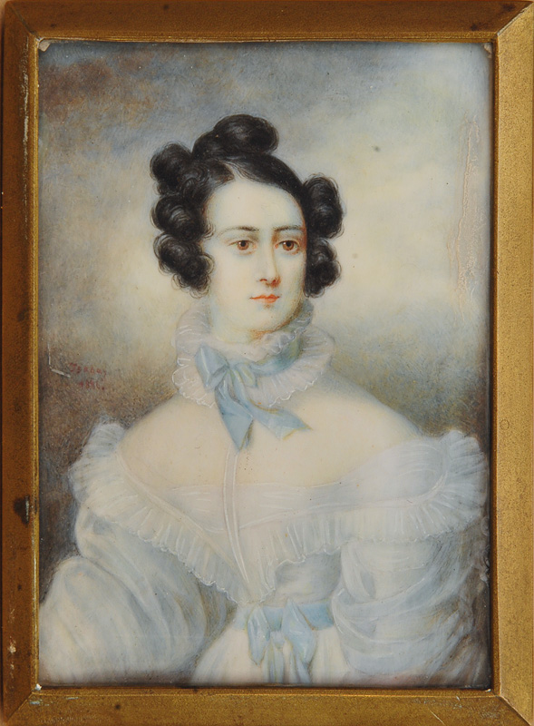 Französisches Miniaturportrait "Madame Achille Fould"