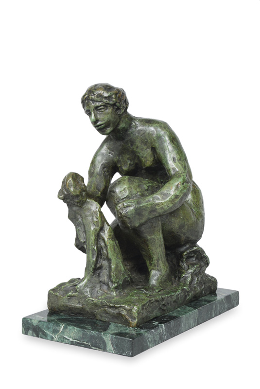 A modern french bronze figure "La Petite Laveuse"