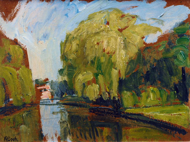 Fritz Flinte - Blick auf ein Alsterfleet Blick auf ein Alsterfleet