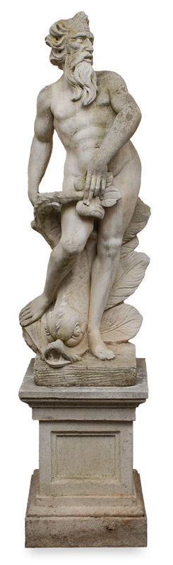 A hug garden sculpture " Neptune" on base