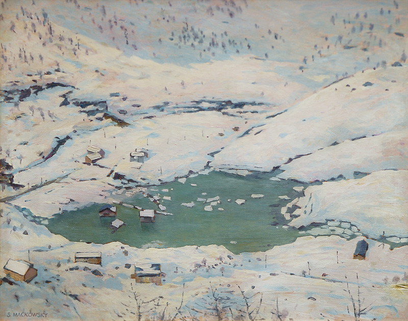 Winterlandschaft mit Bergsee